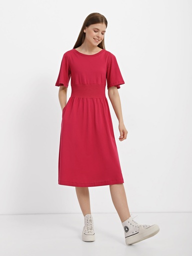 Dress with an elastic insert
