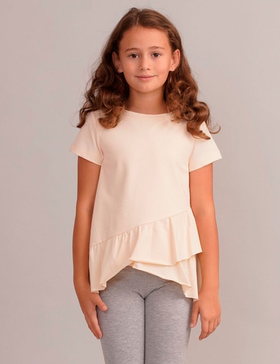 T-shirt with asymmetrical bottom